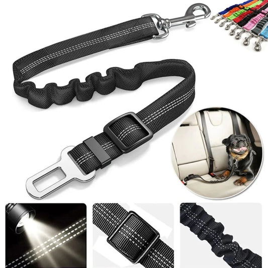 Keep Your Dog Safe on the Road: Adjustable Reflective Dog Seat Belt with Durable Nylon Harness
