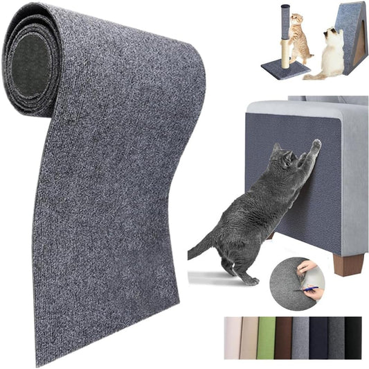 Transform Your Cat's Scratching Experience with Our Dark Gray DIY Cat Scratch Mat - Perfect for Trees, Doors, and Couches (11.8 x 23 Inch)