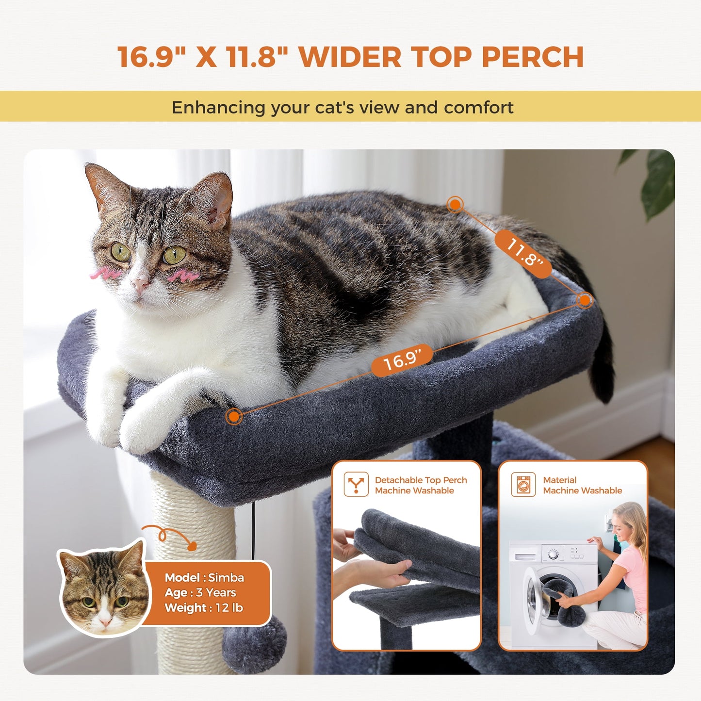 Ultimate Comfort for Your Cats: 31.5" Modern Dark Gray Cat Tree Tower with Spacious Dual Condos and Fun Accessories
