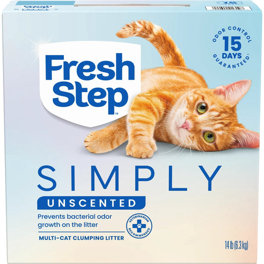 Experience Ultimate Freshness with Simply Unscented Clumping Cat Litter - 14 lbs of Odor Control and Comfort