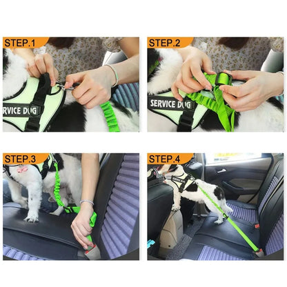 Keep Your Dog Safe on the Road: Adjustable Reflective Dog Seat Belt with Durable Nylon Harness