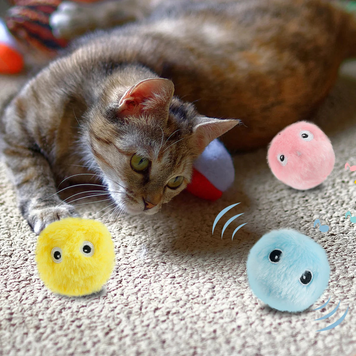 Exciting Automatic Rolling Cat Toy Balls - Interactive Electric Plush Toys for Endless Fun!