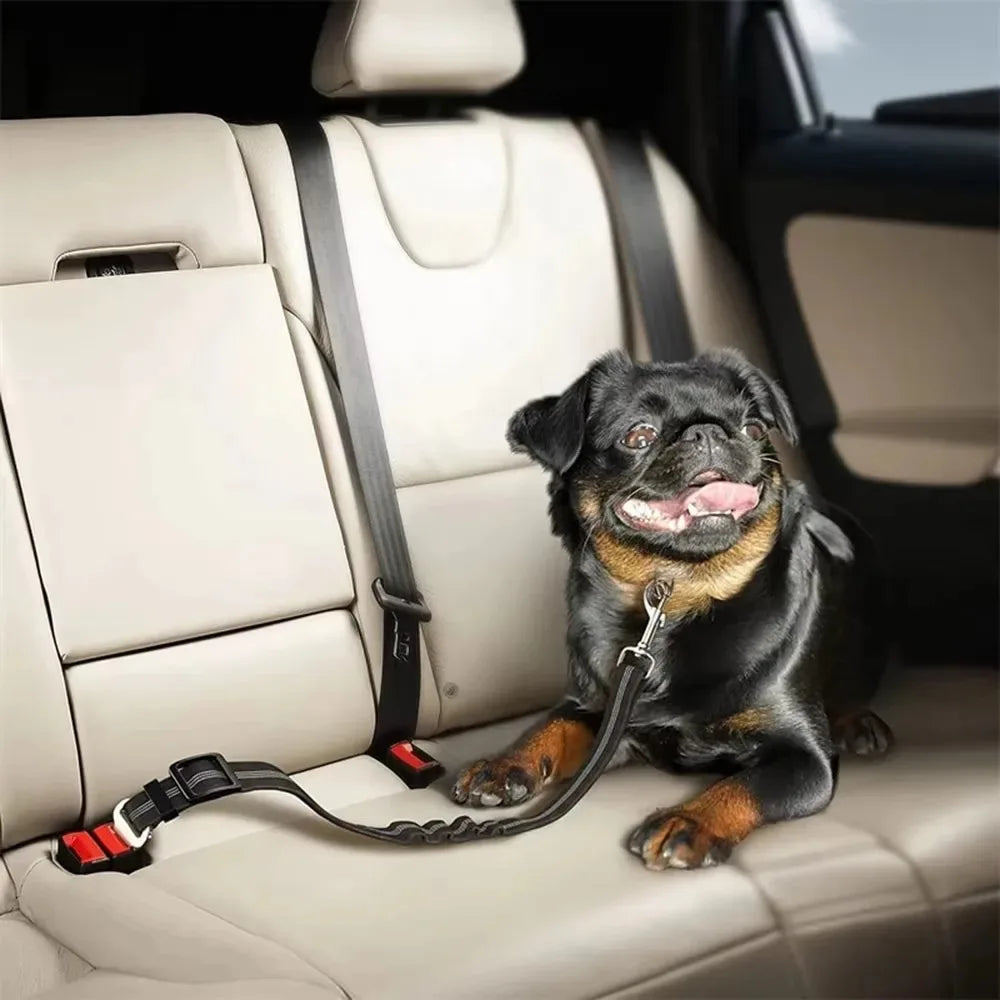 Keep Your Dog Safe on the Road: Adjustable Reflective Dog Seat Belt with Durable Nylon Harness