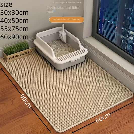 Transform Your Pet's Space with Our Premium Large Cat Litter Mat - Double Layer Waterproof, Non-Slip, and Effortlessly Washable!